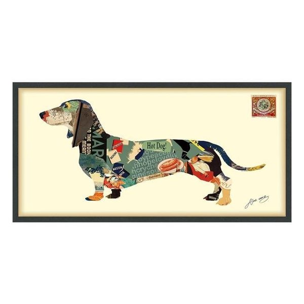 Empire Art Direct Empire Art Direct DAC-060-2548B Hand Made Signed Art Collage by EAD Artists Co-Op Under Tempered Glass in Black Frame - Dachshund DAC-060-2548B